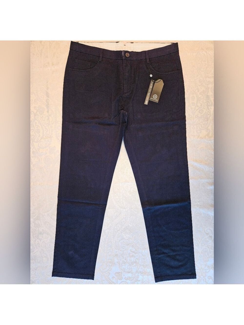 Classic Men's Cotton Navy Blue Chino Pants, Size 38, Snover, NWT